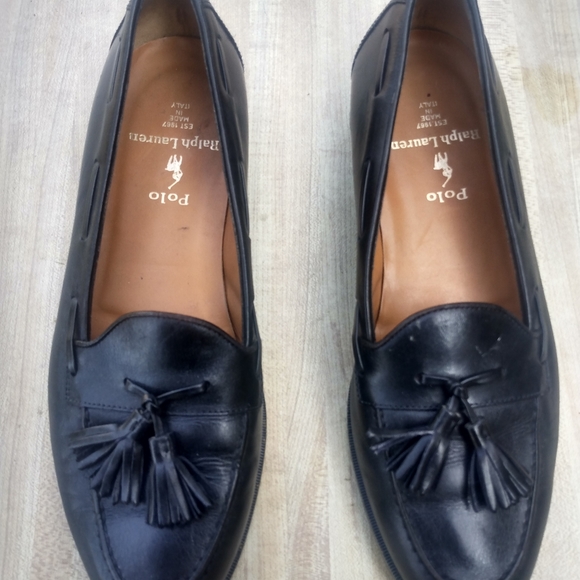 Ralph Lauren Mens Italy Tassel Black Slipon Loafer Size 8.5D (0001) - Picture 10 of 10